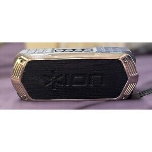 ION Aquaboom Portable Bluetooth Speaker Rugged Outdoor Black Silver